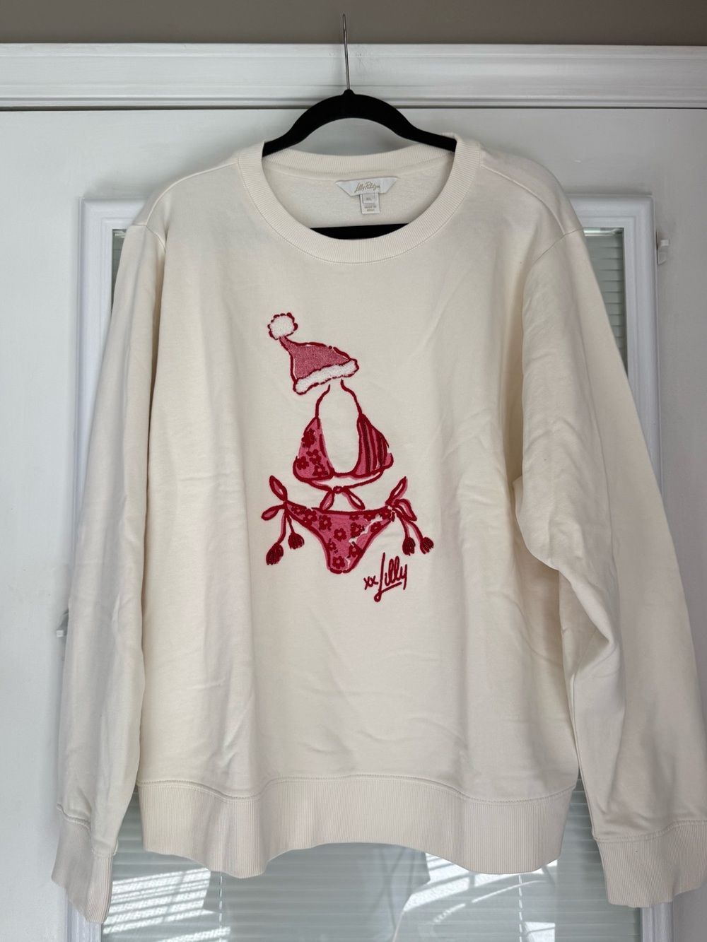 Lilly Pulitzer Ballad Cotton Sweatshirt - Coconut Festive Frocks Embellishement
